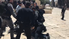  فيديو - الاعتداء على حراس الاقصى واعتقال 3 منهم